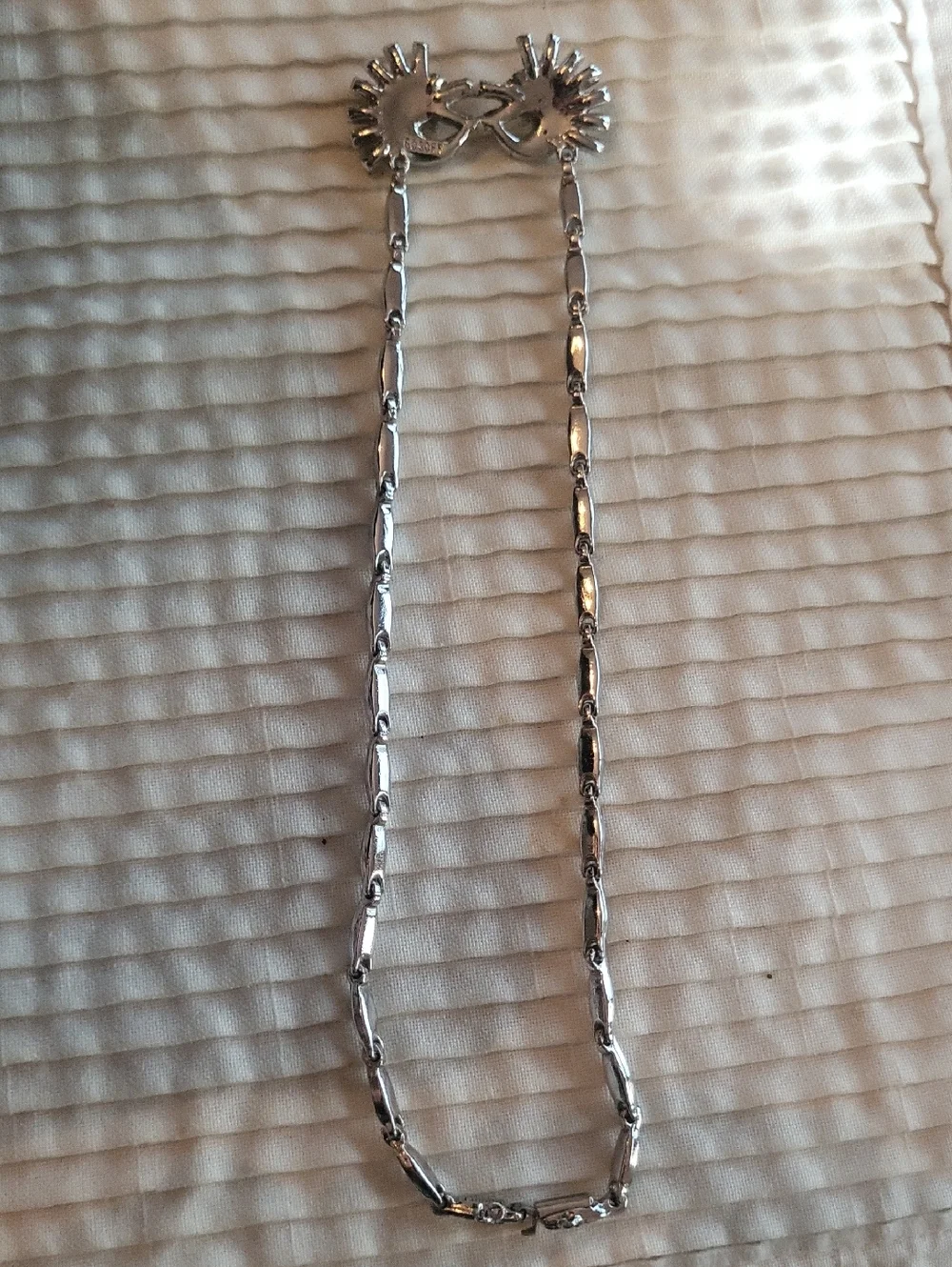 BOGOFF Rhodium Sunburst Necklace and Screwback Earring Set Mid Century - Picture 5 of 11
